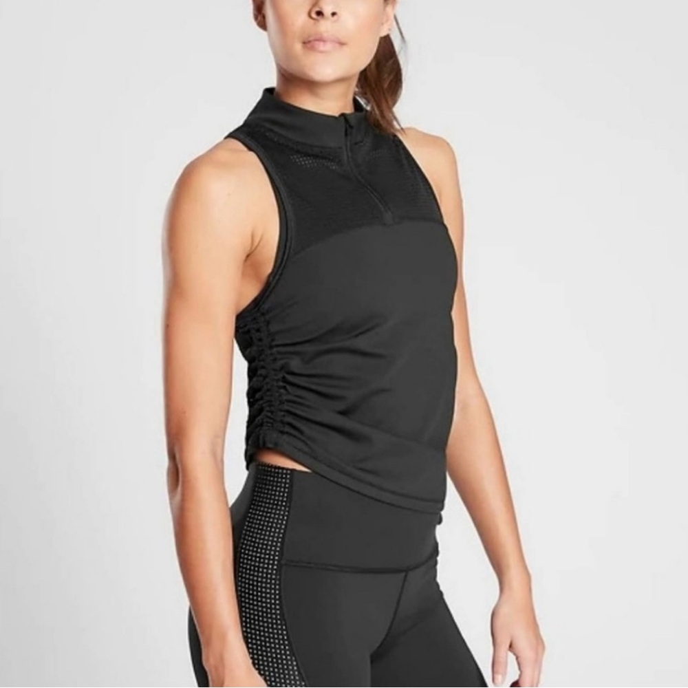 Athleta Hiit It Tank Black Mesh‎